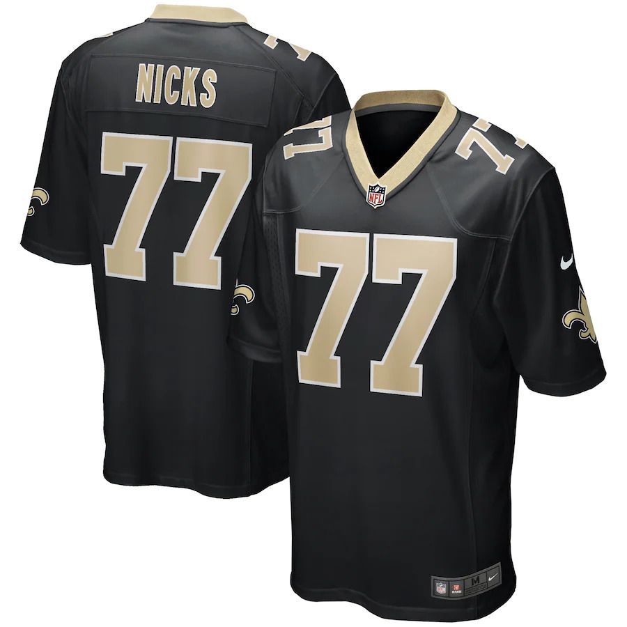Men New Orleans Saints #77 Carl Nicks Nike Black Game Retired Player NFL Jersey->new orleans saints->NFL Jersey